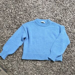 Mango Sky Blue Crew Neck Sweater